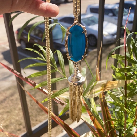 Kendra Scott Teal Agate Everly Necklace - Picture 3 of 6